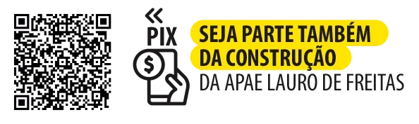QR Code do PIX. Seja parte também da construção da APAE Lauro de Freitas.